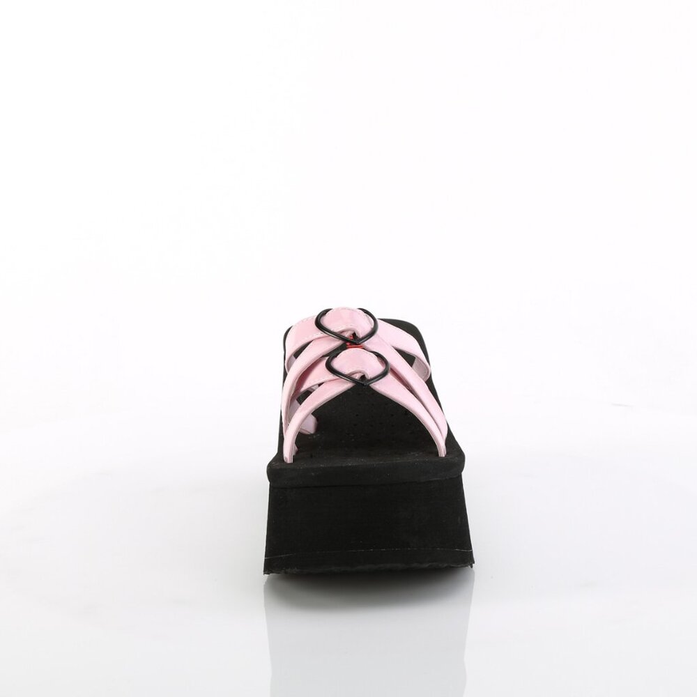 Demonia Funn 15 Pink and Black Platform Sandals - Picture 4 of 5